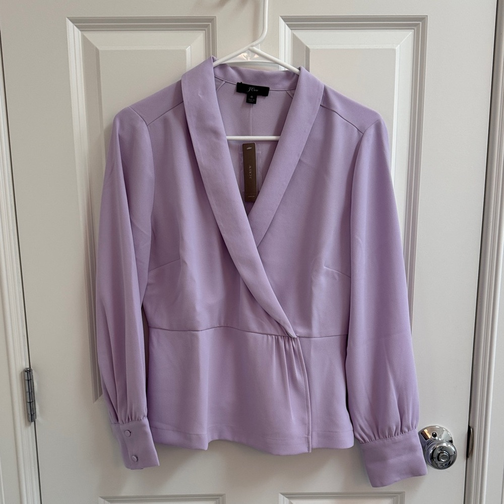 NWT  J. Crew Lavender Wrap Blouse